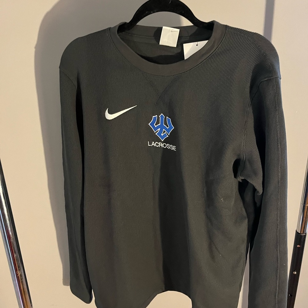 LaCrosse Charcoal Sweatshirt with Blue Emblem